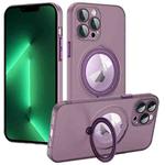 For iPhone 13 Pro Max MagSafe Multifunction Holder Phone Case(Dark Purple)