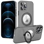 For iPhone 12 Pro MagSafe Multifunction Holder Phone Case(Black)