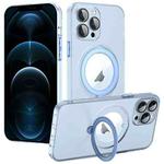 For iPhone 12 Pro MagSafe Multifunction Holder Phone Case(Sierra Blue)