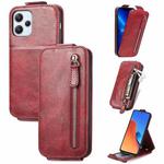 For Xiaomi Redmi 12 Zipper Wallet Vertical Flip Leather Phone Case(Red)