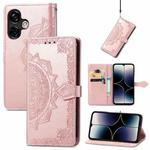 For Ulefone Note 16 Pro Mandala Flower Embossed Leather Phone Case(Rose Gold)