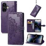 For Ulefone Note 16 Pro Mandala Flower Embossed Leather Phone Case(Purple)