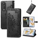 For Honor 90 5G Mandala Flower Embossed Leather Phone Case(Black)