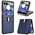 For Motorola Razr 50 Litchi Texture Card Slot Phone Case(Blue)