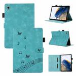 For Samsung Galaxy Tab A8 X200 Staff Music Embossed Smart Leather Tablet Case(Blue)