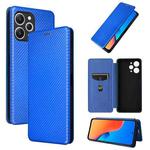 For Xiaomi Redmi 12 4G Carbon Fiber Texture Flip Leather Phone Case(Blue)
