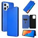 For Xiaomi Redmi 12R / Poco M6 Pro Carbon Fiber Texture Flip Leather Phone Case(Blue)