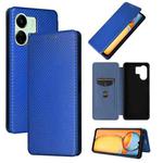 For Xiaomi Redmi 13C 5G / 4G Carbon Fiber Texture Flip Leather Phone Case(Blue)