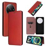 For Xiaomi Redmi A3 4G Carbon Fiber Texture Flip Leather Phone Case(Brown)