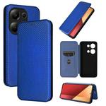 For Xiaomi Redmi Note 13 Pro / M6 Pro 4G Carbon Fiber Texture Flip Leather Phone Case(Blue)