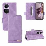For OPPO Reno10 Pro Magnetic Clasp Leather Phone Case(Purple)