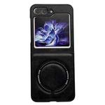 For Samsung Galaxy Z Flip5 Crazy Horse Texture Magnetic Magsafe PU Phone Case(Black)