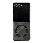 For Samsung Galaxy Z Flip7 5G Crazy Horse Texture Magnetic Magsafe PU Phone Case(Green)