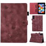 For Xiaomi Redmi 10.61 2022 Staff Music Embossed Leather Tablet Case(Wine Red)