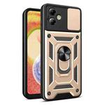 For Motorola Moto G14 Sliding Camera Cover Design TPU Hybrid PC Phone Case(Gold)