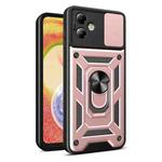 For Motorola Moto G14 Sliding Camera Cover Design TPU Hybrid PC Phone Case(Rose Gold)