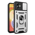 For Motorola Moto G14 Sliding Camera Cover Design TPU Hybrid PC Phone Case(Silver)