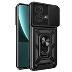 For Motorola Edge 40 Neo 5G Sliding Camera Cover Design TPU Hybrid PC Phone Case(Black)