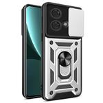 For Motorola Edge 40 Neo 5G Sliding Camera Cover Design TPU Hybrid PC Phone Case(Silver)