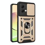 For Motorola Moto G84 Sliding Camera Cover Design TPU Hybrid PC Phone Case(Gold)