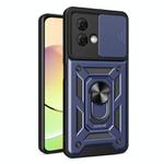 For Motorola Moto G84 Sliding Camera Cover Design TPU Hybrid PC Phone Case(Blue)