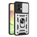 For Motorola Moto G84 Sliding Camera Cover Design TPU Hybrid PC Phone Case(Silver)