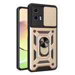 For Motorola Moto G04 / G24 Sliding Camera Cover Design TPU Hybrid PC Phone Case(Gold)