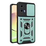 For Motorola Moto G34 5G Sliding Camera Cover Design TPU Hybrid PC Phone Case(Mint Green)
