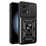 For Motorola Edge 50 Fusion Sliding Camera Cover Design TPU Hybrid PC Phone Case(Black)