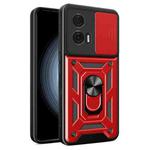 For Motorola Edge 50 Fusion Sliding Camera Cover Design TPU Hybrid PC Phone Case(Red)