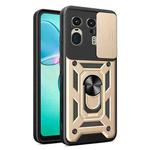 For Motorola Edge 50 Ultra Sliding Camera Cover Design TPU Hybrid PC Phone Case(Gold)