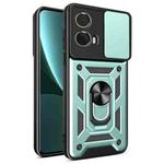 For Motorola Moto G85 / S50 Neo Sliding Camera Cover Design TPU Hybrid PC Phone Case(Mint Green)