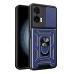 For Motorola Moto G35 5G Global Sliding Camera Cover Design TPU Hybrid PC Phone Case(Blue)