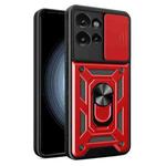 For Motorola Edge 50 5G Sliding Camera Cover Design TPU Hybrid PC Phone Case(Red)