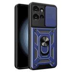 For Motorola Edge 50 5G Sliding Camera Cover Design TPU Hybrid PC Phone Case(Blue)