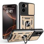 For Motorola Moto G05 Sliding Camera Cover Design TPU+PC Phone Case(Gold)