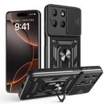 For Motorola Moto G15 Sliding Camera Cover Design TPU+PC Phone Case(Black)