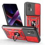 For Motorola Edge 30 Neo Sliding Camera Cover Design TPU Hybrid PC Phone Case(Red)
