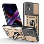 For Motorola Edge 30 Neo Sliding Camera Cover Design TPU Hybrid PC Phone Case(Gold)