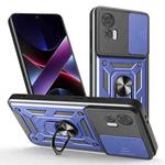 For Motorola Edge 30 Neo Sliding Camera Cover Design TPU Hybrid PC Phone Case(Blue)