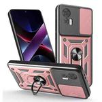 For Motorola Edge 30 Neo Sliding Camera Cover Design TPU Hybrid PC Phone Case(Rose Gold)