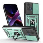 For Motorola Edge 30 Fusion Sliding Camera Cover Design TPU Hybrid PC Phone Case(Mint Green)