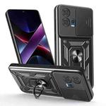 For Motorola Edge 30 Fusion Sliding Camera Cover Design TPU Hybrid PC Phone Case(Black)
