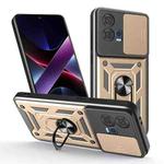 For Motorola Edge 30 Fusion Sliding Camera Cover Design TPU Hybrid PC Phone Case(Gold)