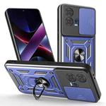For Motorola Edge 30 Fusion Sliding Camera Cover Design TPU Hybrid PC Phone Case(Blue)