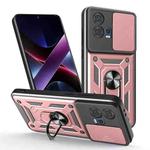 For Motorola Edge 30 Fusion Sliding Camera Cover Design TPU Hybrid PC Phone Case(Rose Gold)