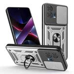 For Motorola Edge 30 Fusion Sliding Camera Cover Design TPU Hybrid PC Phone Case(Silver)