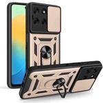 For Motorola Moto G56 5G Sliding Camera Cover Design TPU+PC Phone Case(Gold)