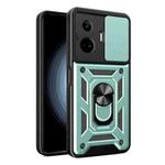 For Realme GT3 5G Sliding Camera Cover Design TPU Hybrid PC Phone Case(Mint Green)