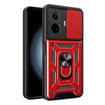 For Realme GT3 5G Sliding Camera Cover Design TPU Hybrid PC Phone Case(Red)